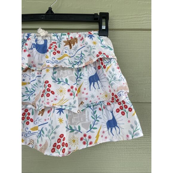 Mini Boden x Harry Potter White Tiered Floral Animal Skirt Drawstring Waist 4-5Y - Picture 3 of 6